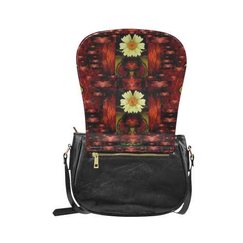 Love and flowers in the colors of love popart Classic Saddle Bag/Large (Model 1648)