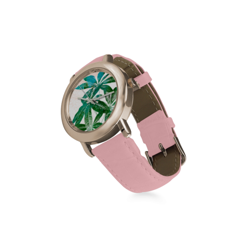 Pachira Women's Rose Gold Leather Strap Watch(Model 201)