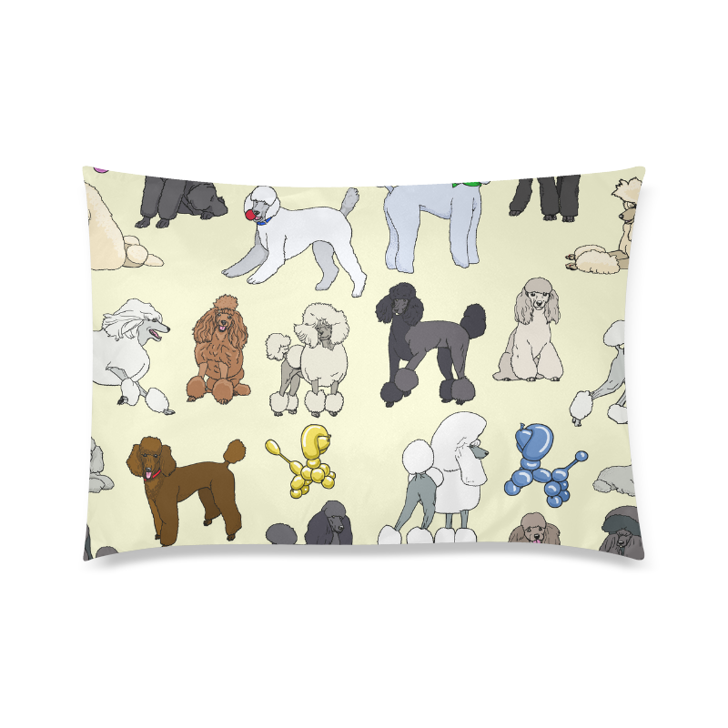 poodles cream Custom Zippered Pillow Case 20"x30" (one side)