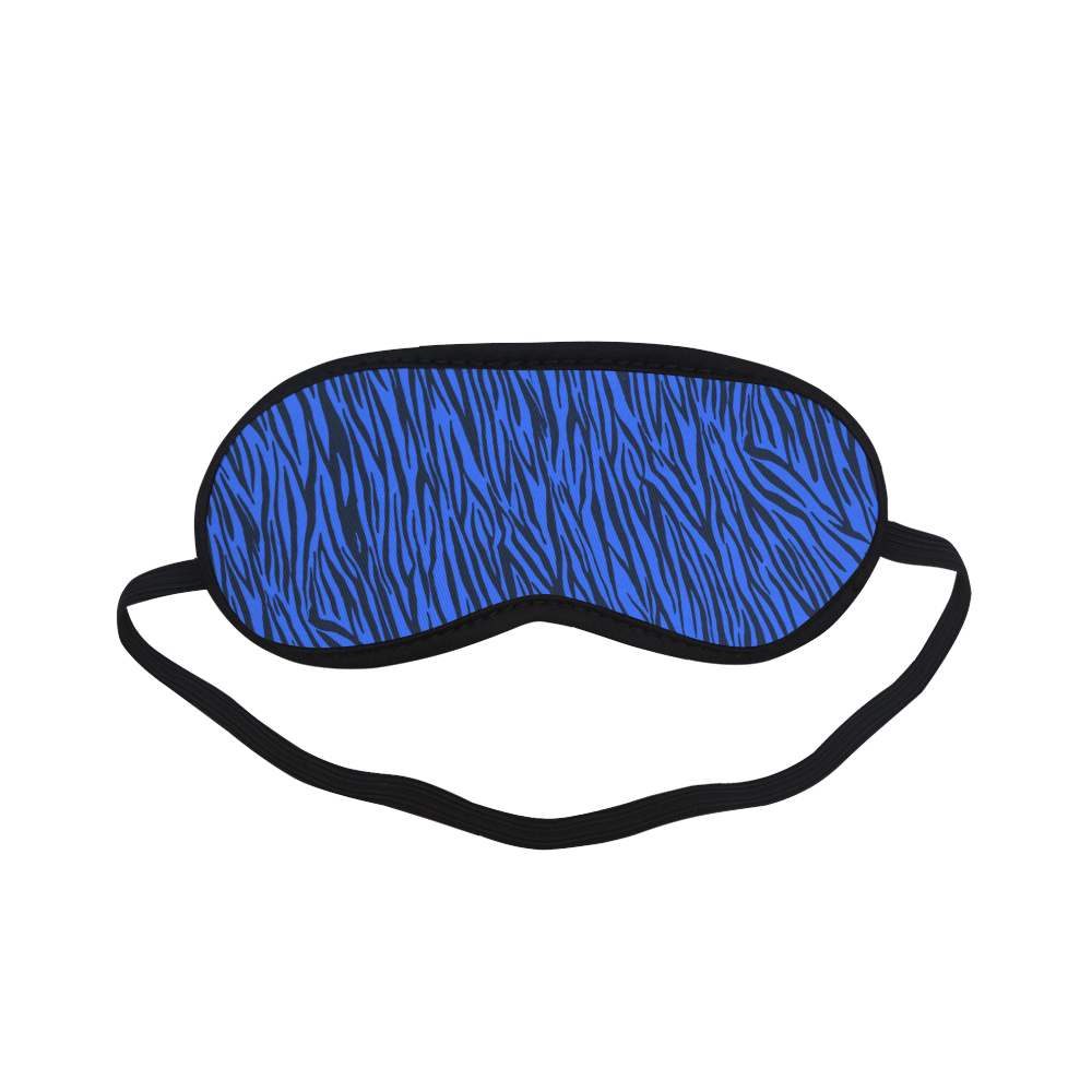 Blue Zebra Stripes Pattern Sleeping Mask