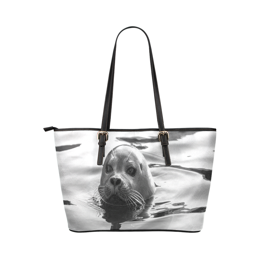 Floating Seal Leather Tote Bag/Large (Model 1651)