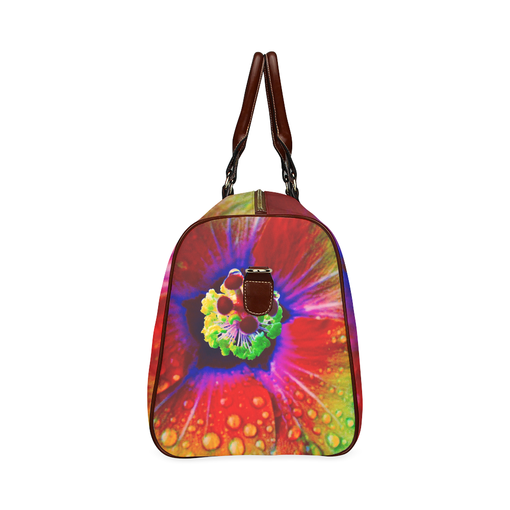 Hibiscus Neon Travel bag by Martina Webster Waterproof Travel Bag/Small (Model 1639)