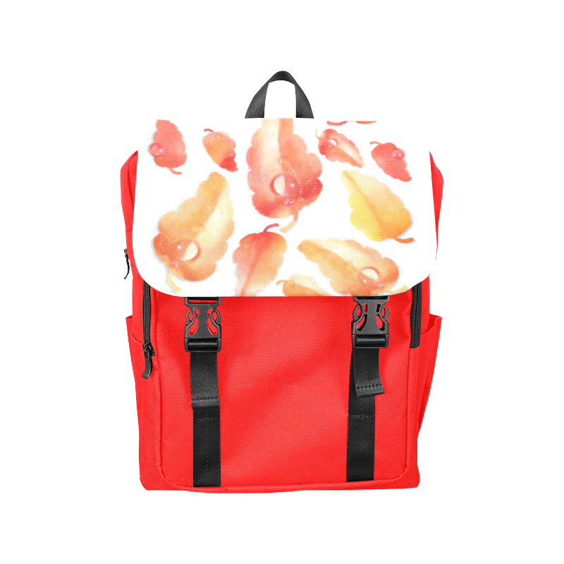Red- orange leaves Casual Shoulders Backpack (Model 1623)