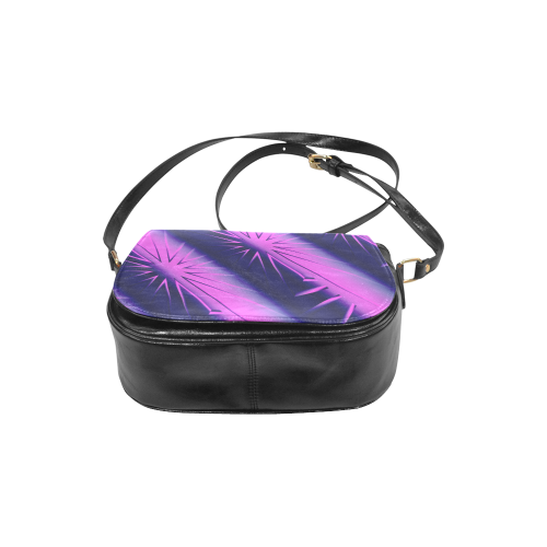 Blue and Purple Abstact Starburst Classic Saddle Bag/Small (Model 1648)