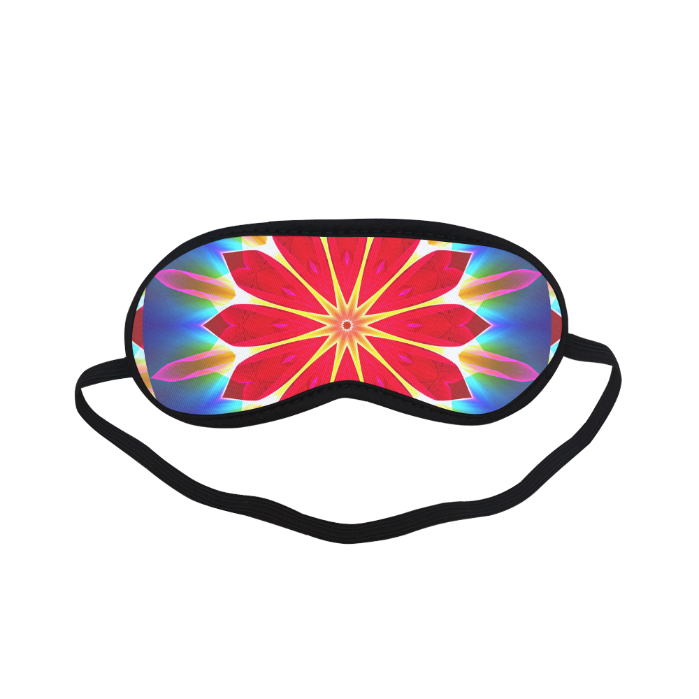 Blue Ice Flowers Red Abstract Modern Petals Zen Sleeping Mask