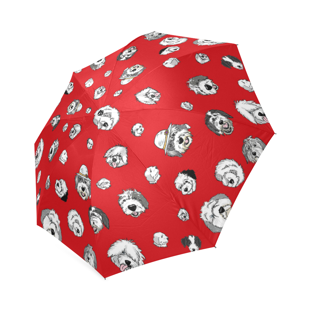 SHEEPIE HEADS umbrella red Foldable Umbrella (Model U01)