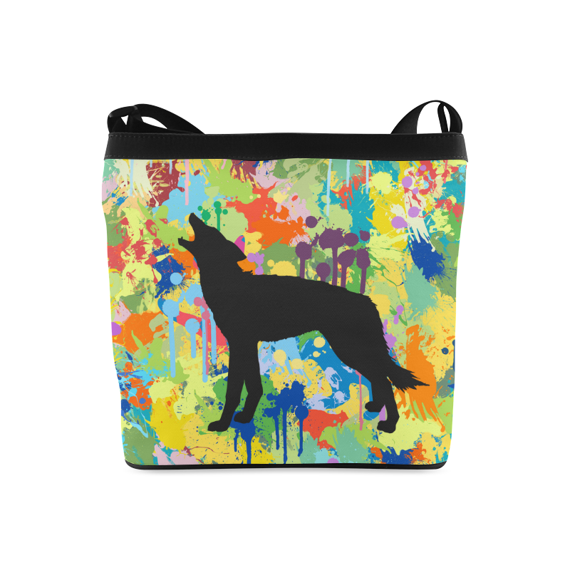 Free Wolf Colorful Splash Complete Crossbody Bags (Model 1613)