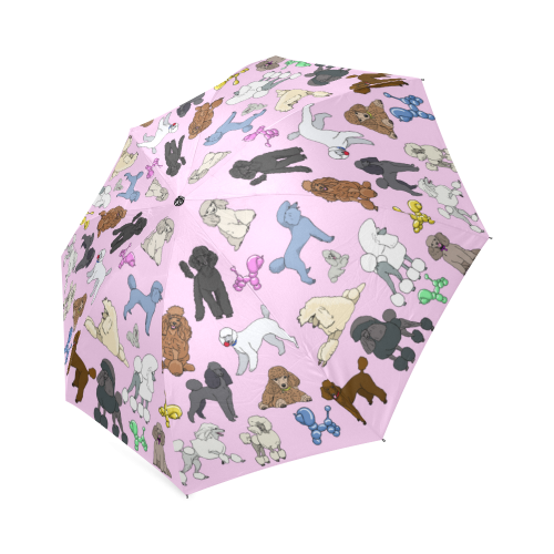 poodle umbrella pink Foldable Umbrella (Model U01)