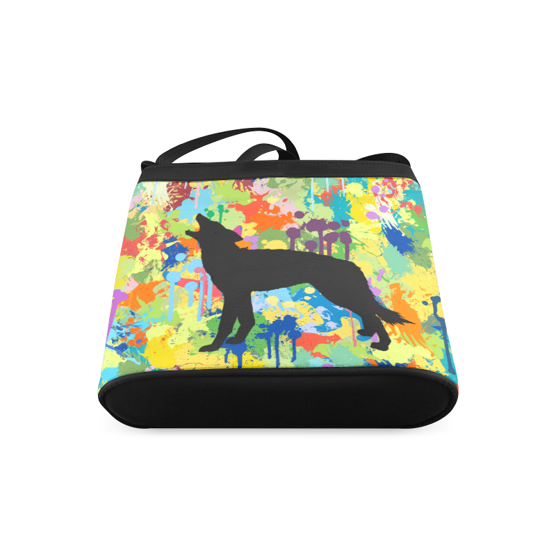 Free Wolf Colorful Splash Complete Crossbody Bags (Model 1613)