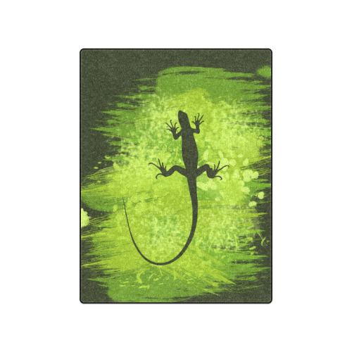 Green Lizard Shape Painting Blanket 50"x60"