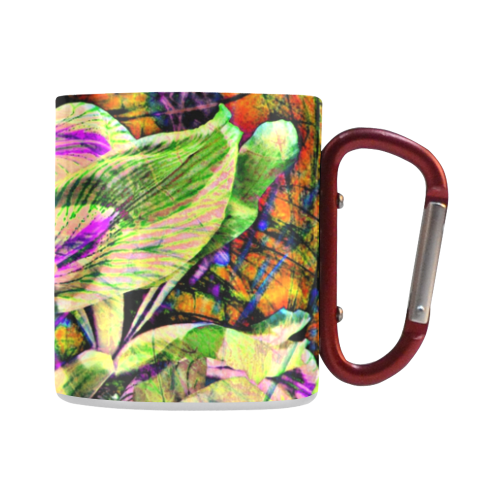 Abstract Iris Yellow Stainless Steel handle Mug by Martina Webster Classic Insulated Mug(10.3OZ)