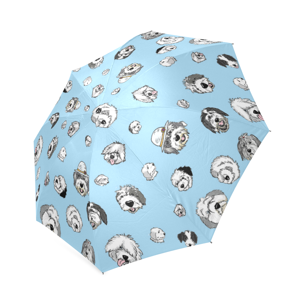 SHEEPIE HEADS umbrella lt blue Foldable Umbrella (Model U01)
