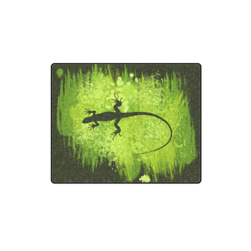 Green Lizard Shape Painting Blanket 40"x50"
