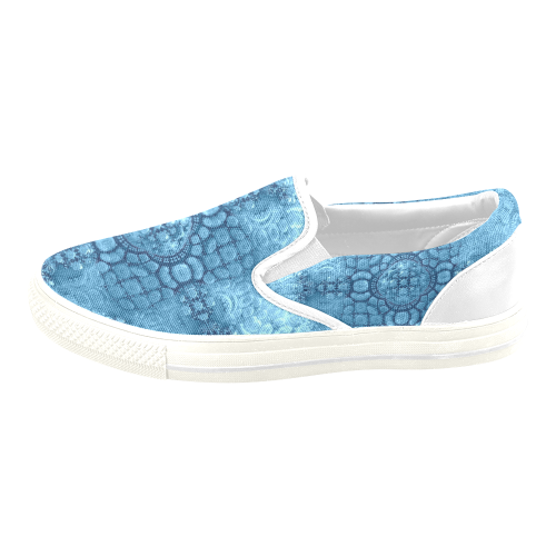 Frozen Fractal Women's Unusual Slip-on Canvas Shoes (Model 019)