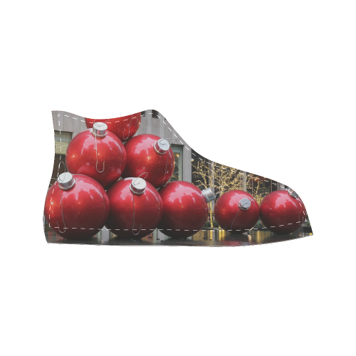 NYC Christmas Ball Ornaments (black) Women's Classic High Top Canvas Shoes (Model 017)