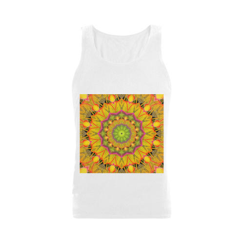 Beach Grass Golden Red Foliage Abstract Fall Days Plus-size Men's Shoulder-Free Tank Top (Model T33)