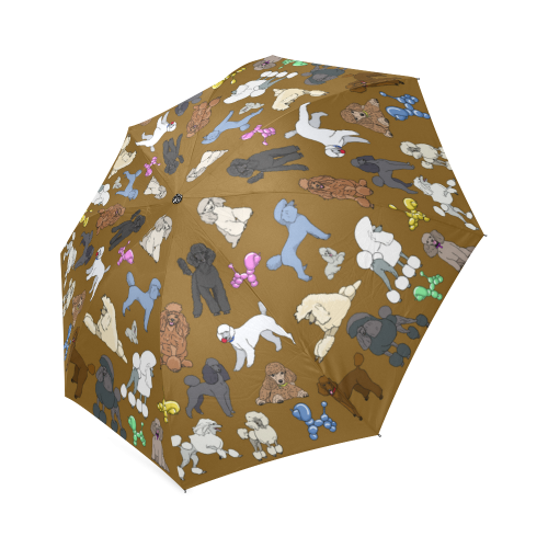 poodle umbrella brown Foldable Umbrella (Model U01)