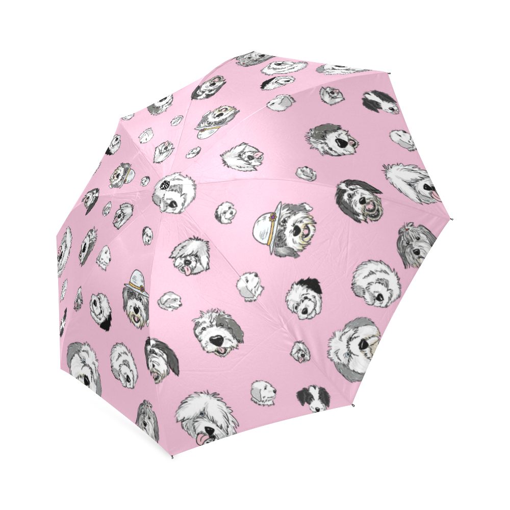 SHEEPIE HEADS Pink Foldable Umbrella (Model U01)