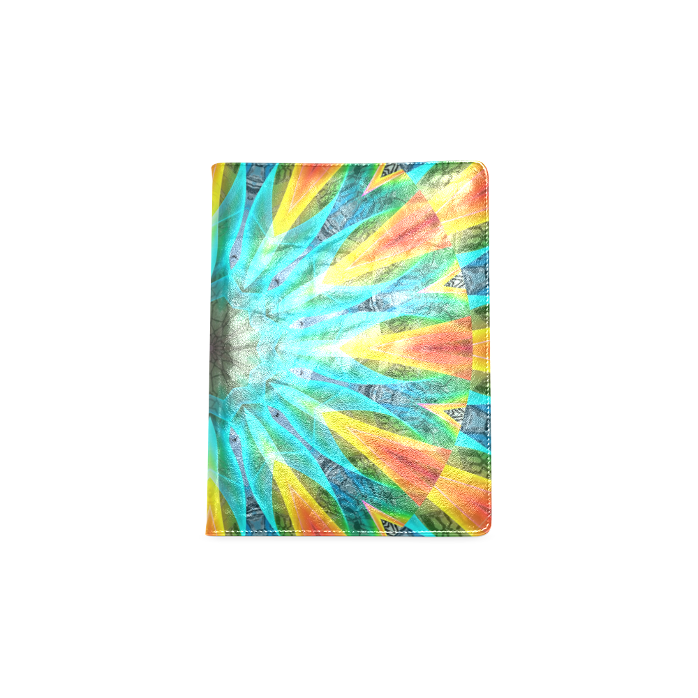 Aqua Gold Joy to the World Flowers, Zen Rainbow Custom NoteBook B5