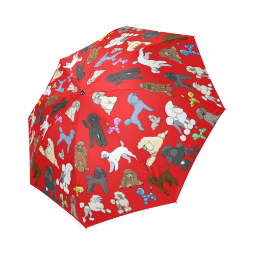 poodle umbrella red Foldable Umbrella (Model U01)