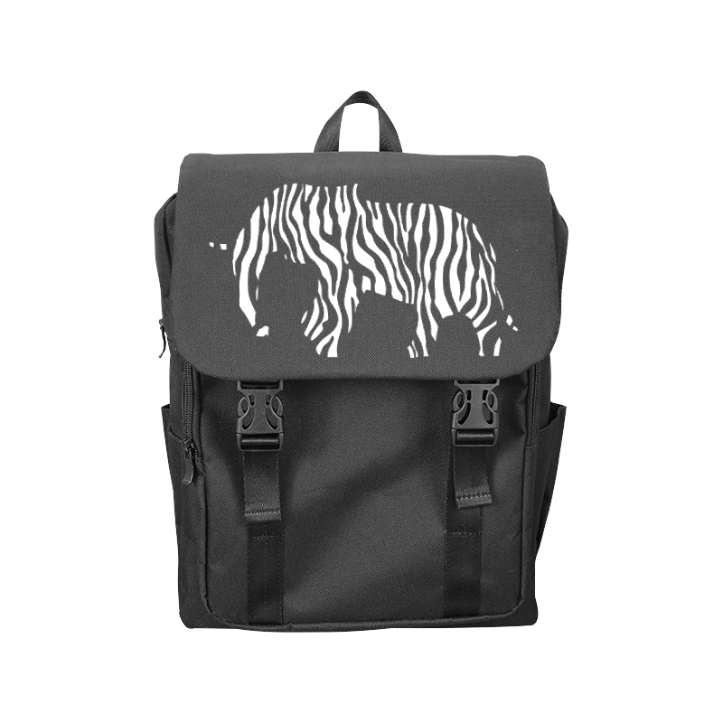 ZEBRAPHANT Elephant with Zebra Stripes black white Casual Shoulders Backpack (Model 1623)