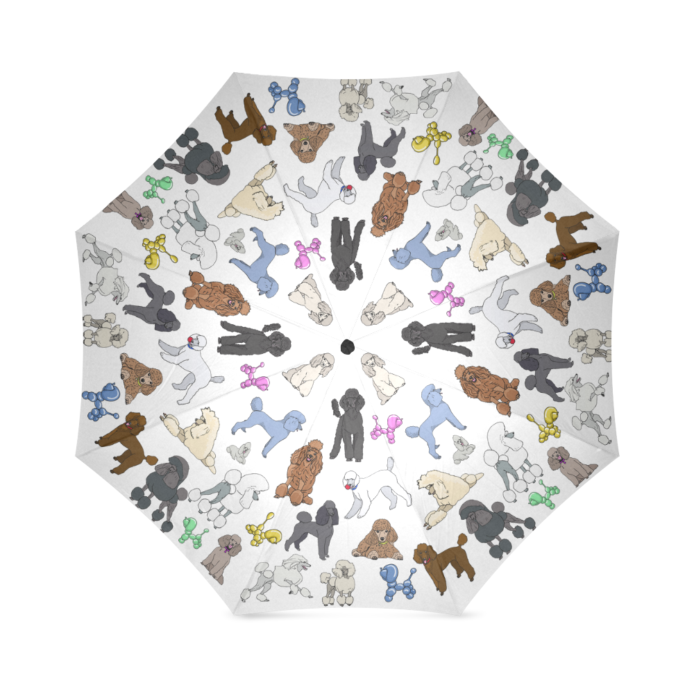 poodle white Foldable Umbrella (Model U01)