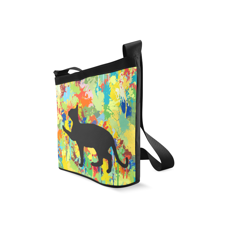 Lovely Cat Colorful Splash Complet Crossbody Bags (Model 1613)