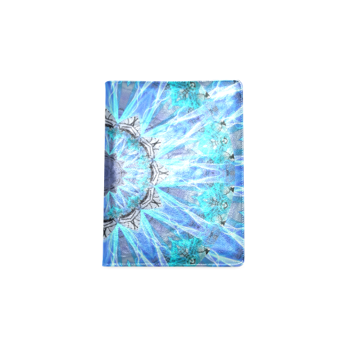Sapphire Ice Flame, Cyan Blue Crystal Wheel Custom NoteBook B5
