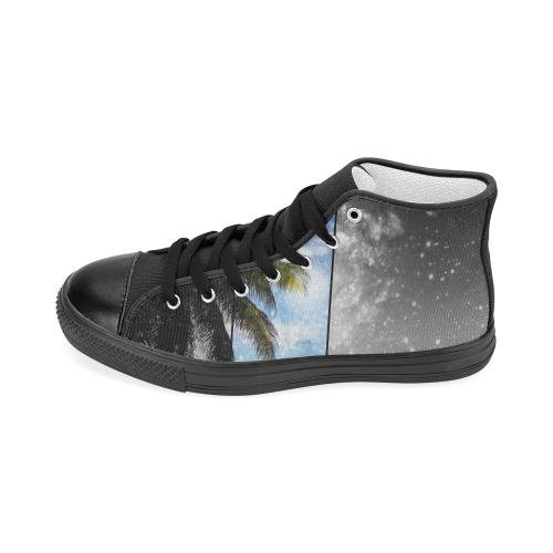 Caribbean Dreaming (black) Women's Classic High Top Canvas Shoes (Model 017)