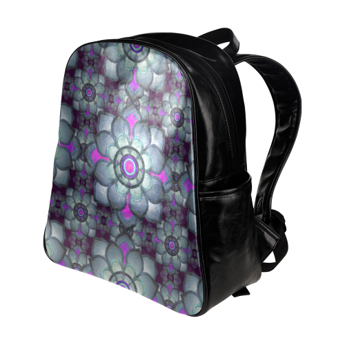 Hot Pink and teal Multi-Pockets Backpack (Model 1636)