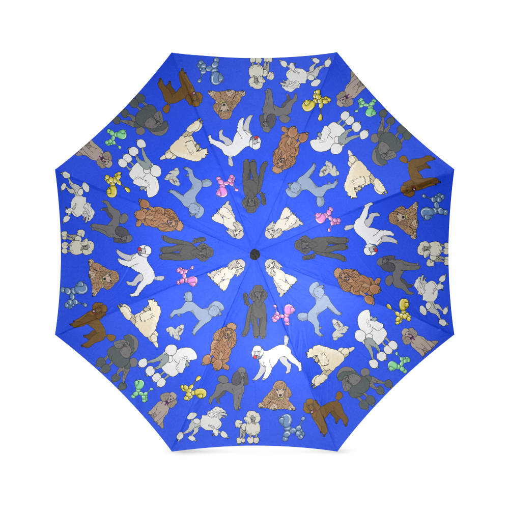 poodle umbrella cobalt Foldable Umbrella (Model U01)