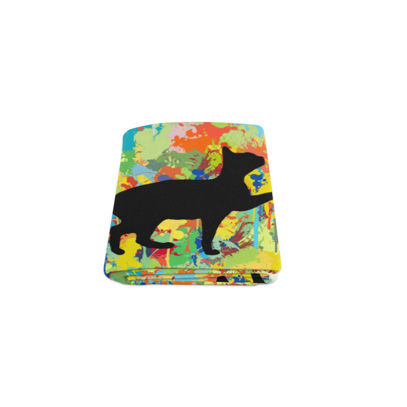 Lovely Cat Colorful Splash Complet Blanket 40"x50"