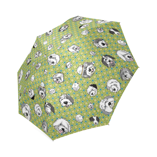 mosiac Sheepie Blue and green Mosiac umbrella Foldable Umbrella (Model U01)