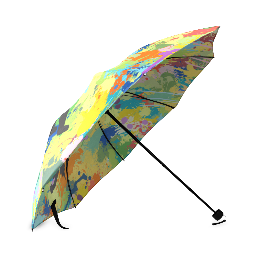 Wolf Colorful Splash Y Background Foldable Umbrella (Model U01)