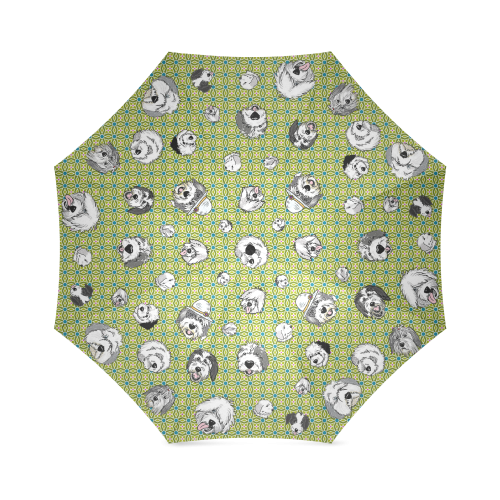 mosiac Sheepie Blue and green Mosiac umbrella Foldable Umbrella (Model U01)