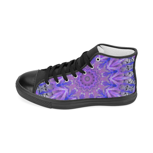 Abstract Plum Ice Crystal Palace Lattice Lace Men’s Classic High Top Canvas Shoes (Model 017)