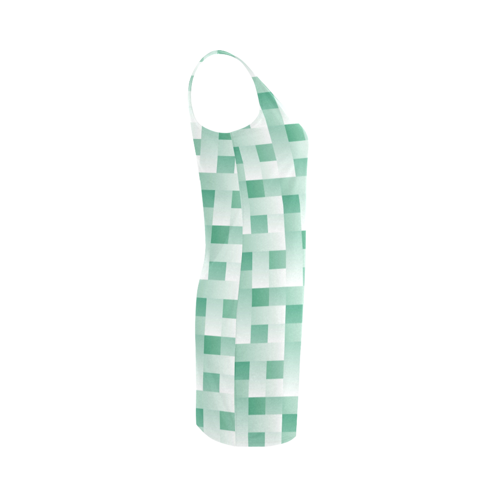 Mint/White Square Pattern Medea Vest Dress (Model D06)