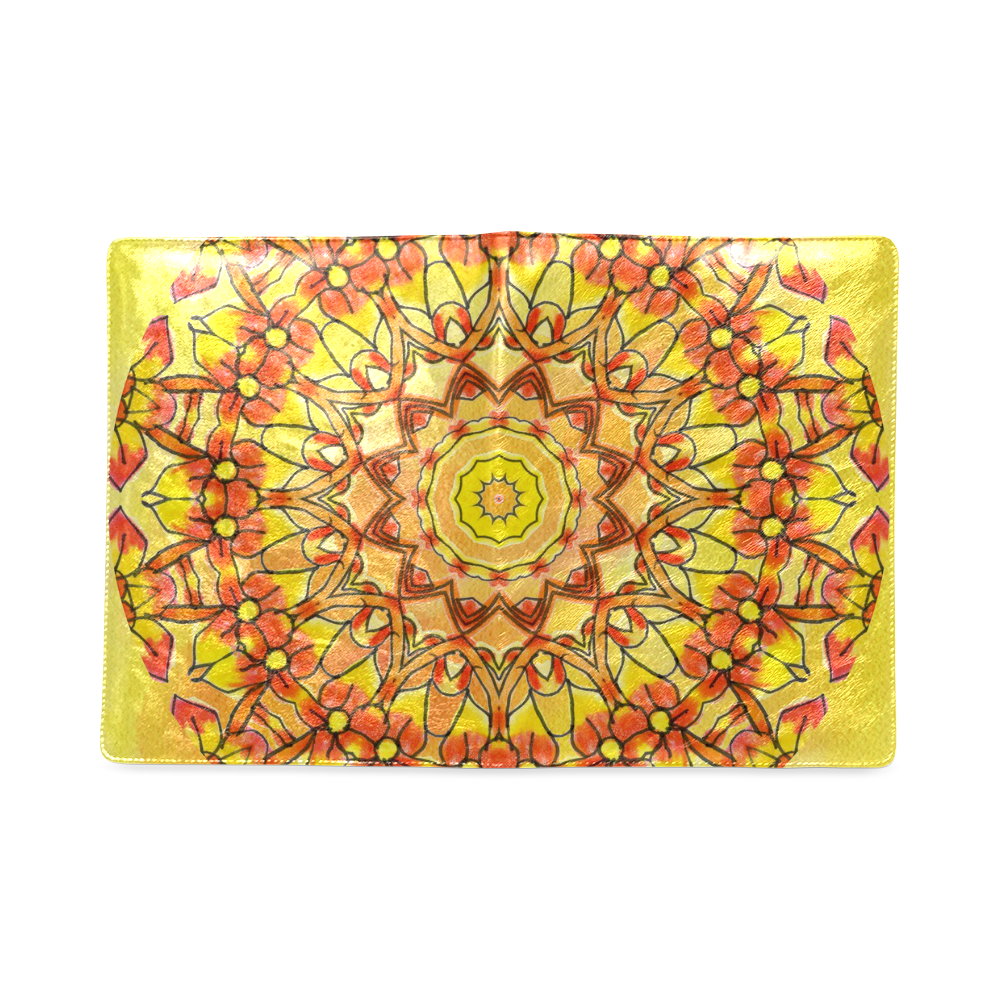 Orange Yellow Sunflower Mandala Red Zendoodle Custom NoteBook B5