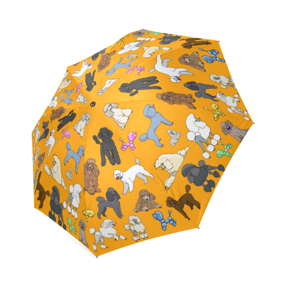 poodle umbrella orange Foldable Umbrella (Model U01)