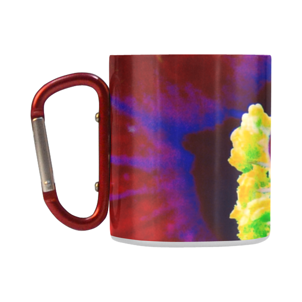 Neon Hibiscus Stainless Steel handle Mug by Martina Webster Classic Insulated Mug(10.3OZ)
