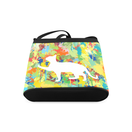 Lovely Cat Colorful Splash Complet Crossbody Bags (Model 1613)