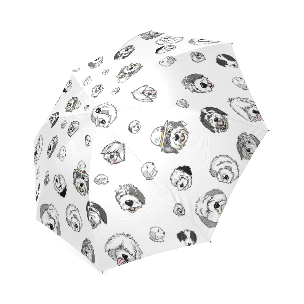 SHEEPIE HEADS umbrella White Foldable Umbrella (Model U01)