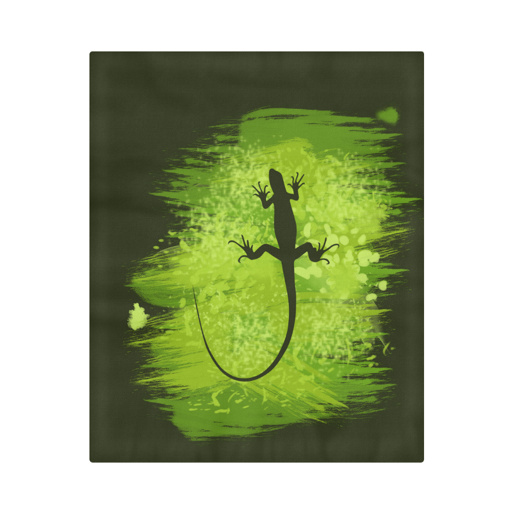 Green Lizard Shape Painting Duvet Cover 86"x70" ( All-over-print)