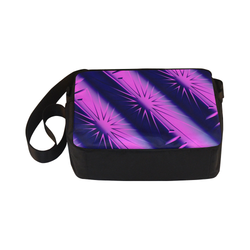 Purple and Blue Starburst Abstract Classic Cross-body Nylon Bags (Model 1632)