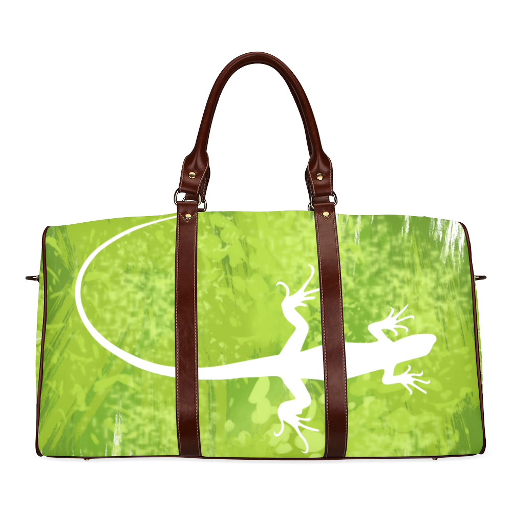 Green Lizard Shape Painting Waterproof Travel Bag/Small (Model 1639)