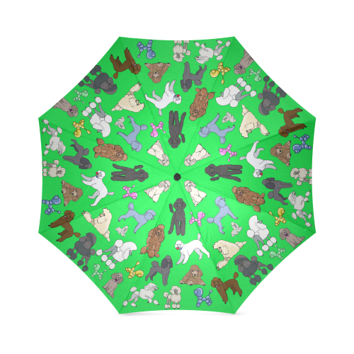poodle umbrella lt green Foldable Umbrella (Model U01)