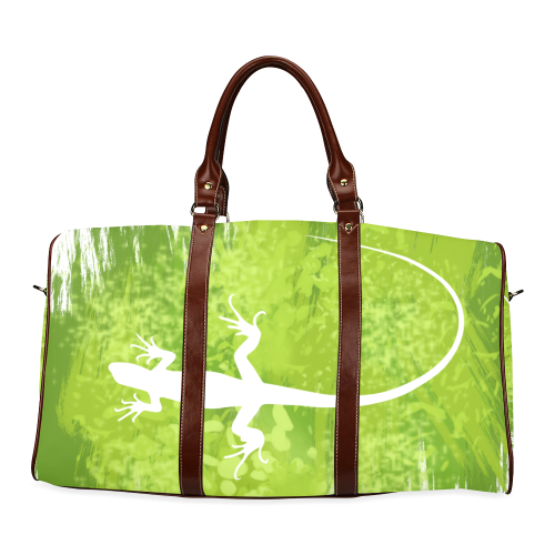 Green Lizard Shape Painting Waterproof Travel Bag/Small (Model 1639)