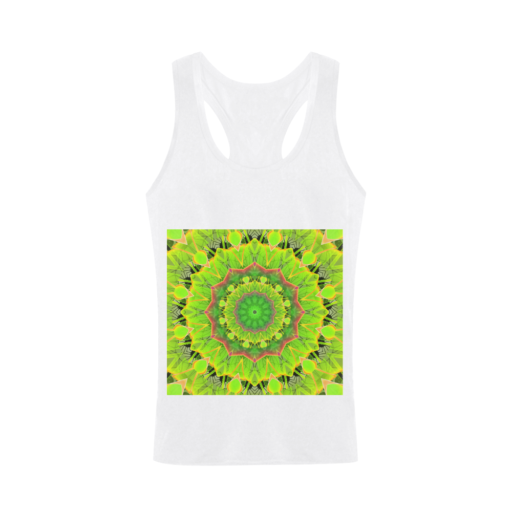 Golden Green Foliage Ferns Abstract Summer Days Plus-size Men's I-shaped Tank Top (Model T32)