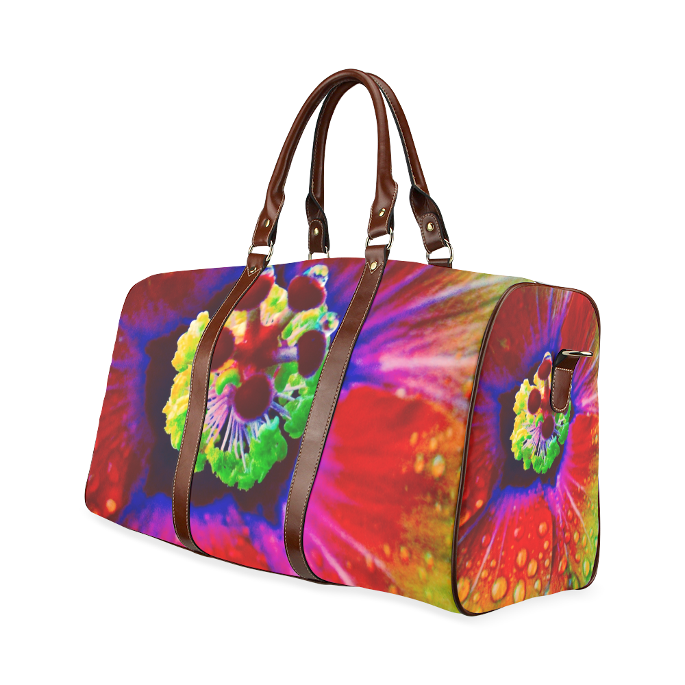 Hibiscus Neon Travel bag by Martina Webster Waterproof Travel Bag/Small (Model 1639)