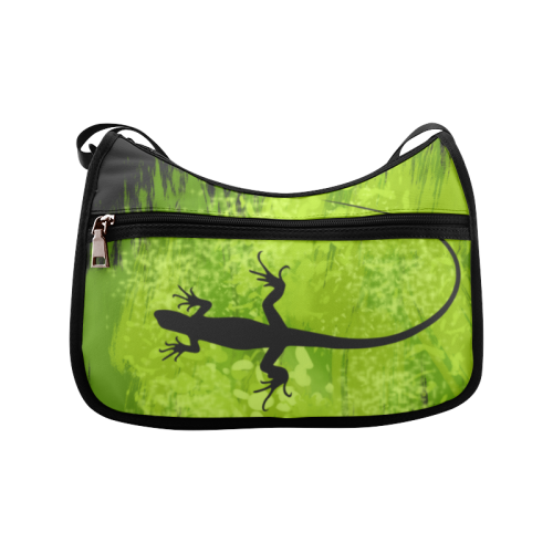 Green Lizard Shape Painting Crossbody Bags (Model 1616)